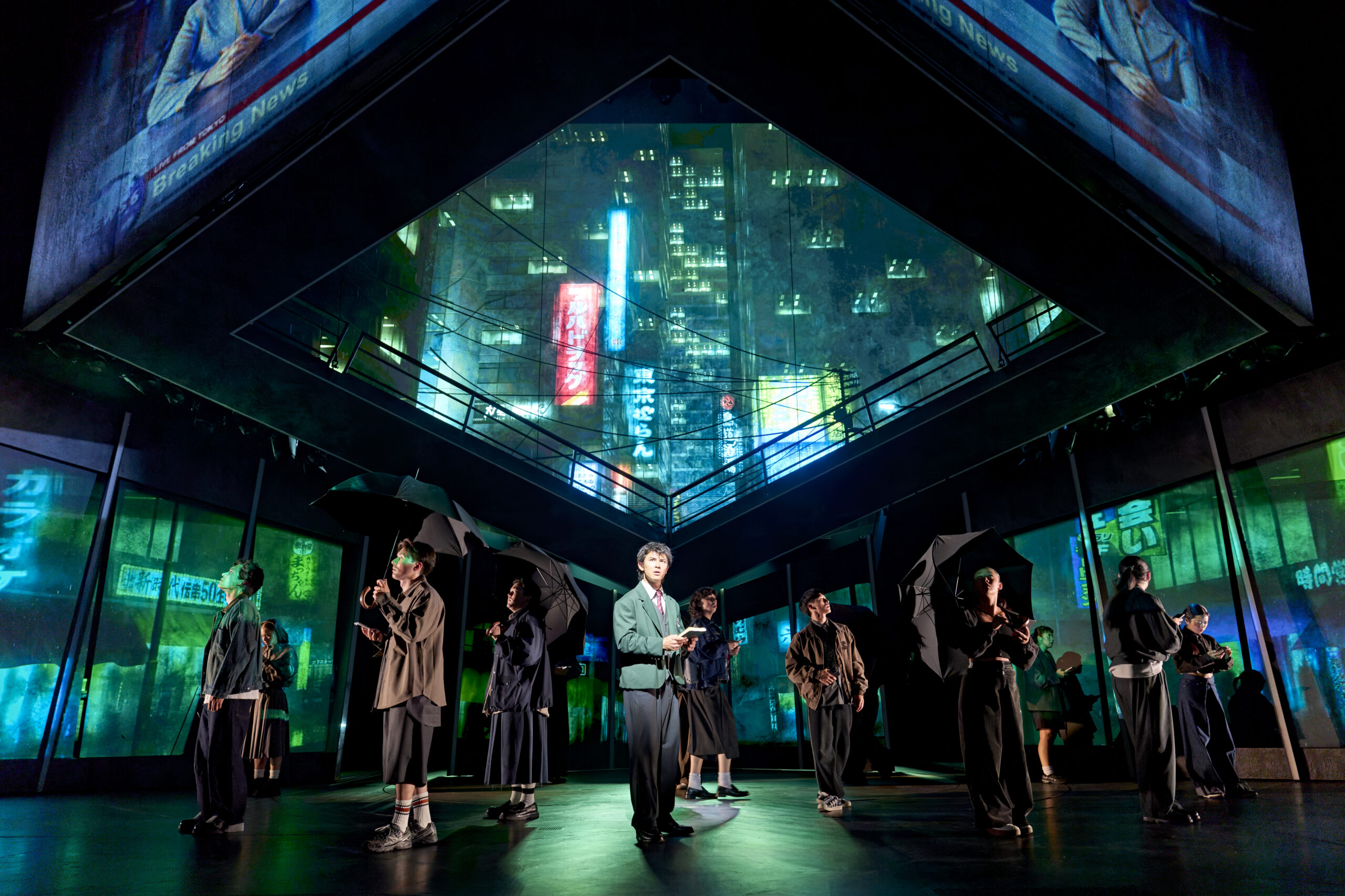 Xander Pang (Light) and Cast of Death Note The Musical. Credit Manuel Harlan